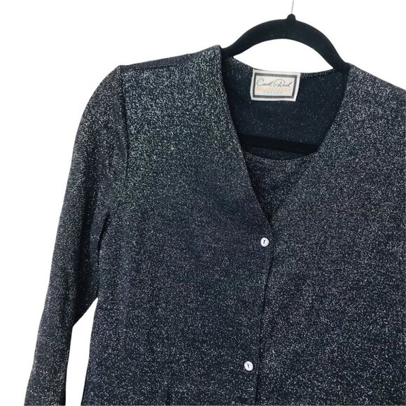 CARROLL REED Sparkle Black Layered Cardigan - Picture 13 of 14